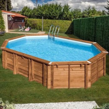 Piscine bois ovale 6,56 × 4,56 × H 1,31 m – kit & filtration à sable