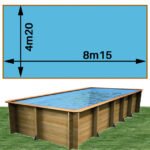 Piscine bois rectangulaire 8,15 × 4,20 × H 1,46 m