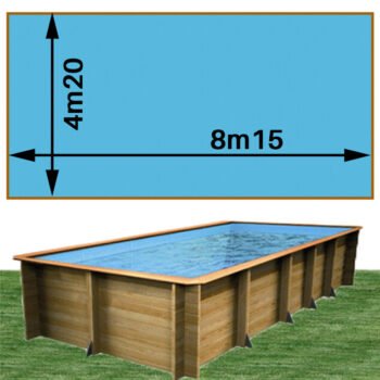 Piscine bois rectangulaire 8,15 × 4,20 × H 1,46 m