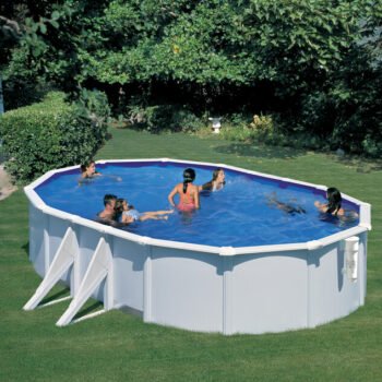 Piscine tubulaire ovale acier 6,10 × 3,75 × H 1,20 m