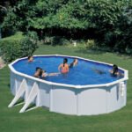 Piscine tubulaire ovale acier 6,10 × 3,75 × H 1,20 m