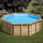 Piscine bois ronde Ø 5,00 × H 1,27 m – kit avec filtration à sable