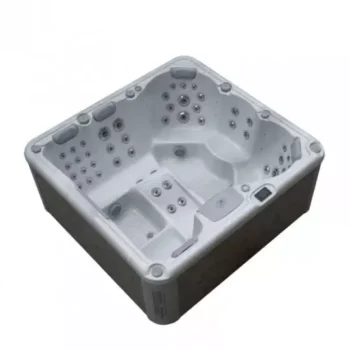 Spa acrylique rigide 6 places – hydromassage inox, éclairage LED & cascade