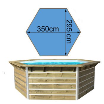Piscine bois hexagonale Ø 3,50 × H 1,11 m