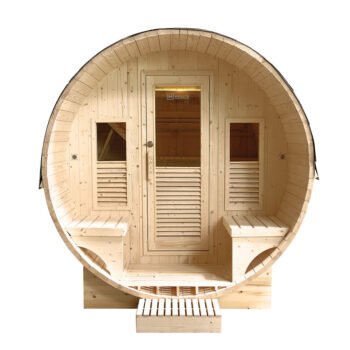 Sauna extérieur 6 places – bois d’épicéa canadien & terrasse