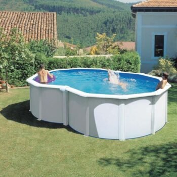 Piscine hors‑sol acier en forme de huit 5,00 × 3,40 × H 1,20 m