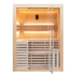 Sauna vapeur intérieur 4 places – cabine en bois d’épicéa avec poêle électrique et accessoires