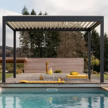 Pergola bioclimatique autoportée en kit –  options LED