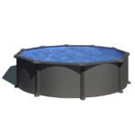 Piscine hors‑sol ronde en acier gris anthracite Ø 4,80 × H 1,22 m