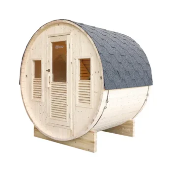 Sauna vapeur extérieur 3 places – cabine en épicéa massif avec chromothérapie LED
