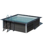 Piscine hors‑sol composite carrée 3,26 × 3,26 × H 0,96 m