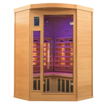 Sauna infrarouge intérieur – cabine bien‑être en bois massif avec chromothérapie, audio et panneau digital