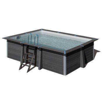 Piscine hors‑sol composite rectangulaire 4,66 × 3,26 × H 1,24 m – kit & filtration à sable