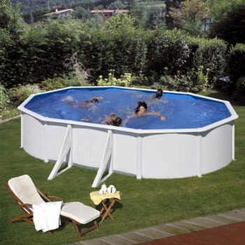 Piscine hors‑sol acier ovale 6,10 × 3,75 × H 1,20 m
